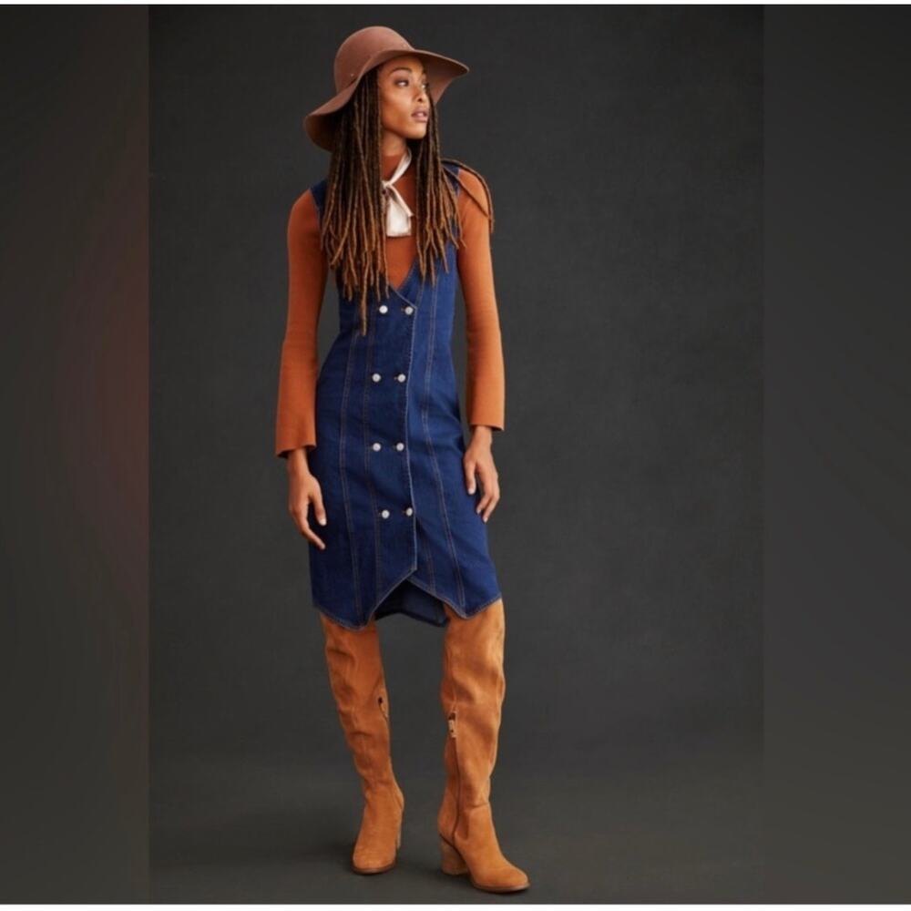 Anthropologie Pilcro Denim Vest Dress